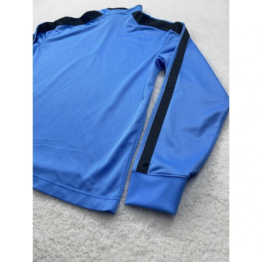 VTG Nike‎ Mens Blue Black Mesh Quarter Zip Pullover Track Jacket Long Sleeve L